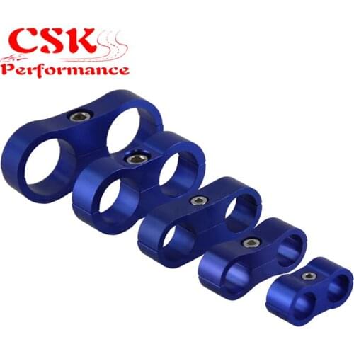 4pcs AN -8 AN8 16MM Braided Hose Separator Clamp Fitting Adapter Bracket black / blue