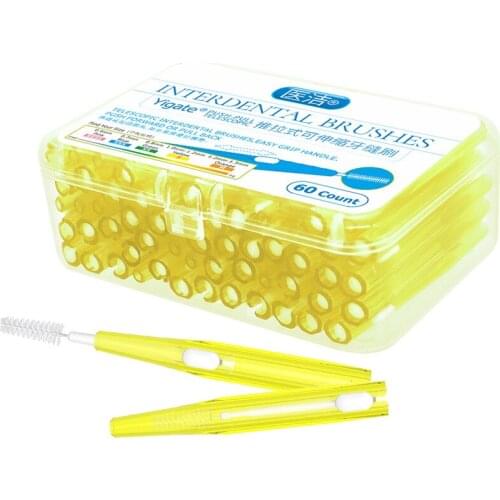60PCS Adults Interdental Brush Cleaning Between Teeth Dental Floss Pick Toothpick for Convenient Travel Oral Clean Care Tools