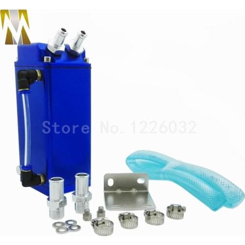 750ML Universal Blue Aluminum Square car Oil Catch Reservoir Breather Tank Can