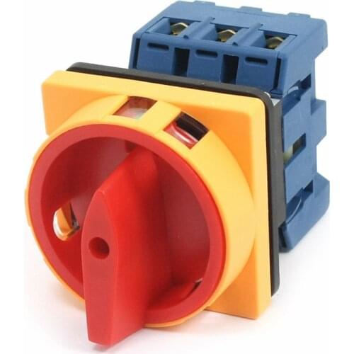 Load circuit breaker rotary switch AC 660V 40A 6 Terminals 3 Poles 3 Phases 3NO 2 Positions On-Off Rotary Cam Changeover Switch