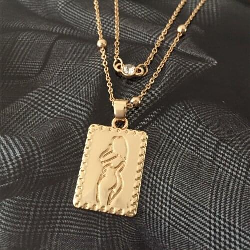 Bohomian Crystal Necklaces For Women Fashion Gold Necklace Vintage Multiple Layers Pendant Necklace Jewelry Gift
