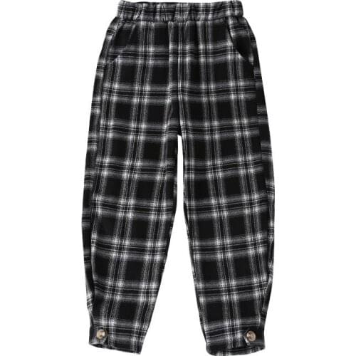 Girls' pants Korean version of the autumn new girls' plaid casual pants, big childrens girls' trousers, childrens pants