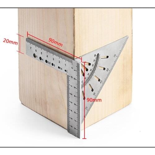 Woodworking Square Protractor 45/90 degrees Triangle Ruler stainless steel High Precision Layout Measuring Tool Carpenter Ruler