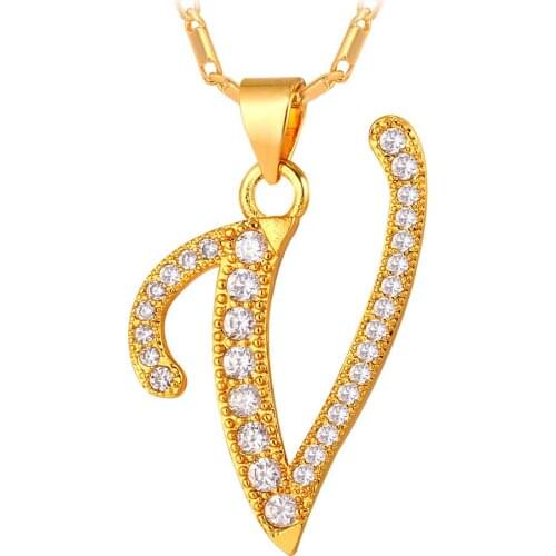 Collare S to Z Alphabet Letter Pendant Necklace Unisex Gold/Silver Color Initial Letter Necklace New Fashion Jewelry P170