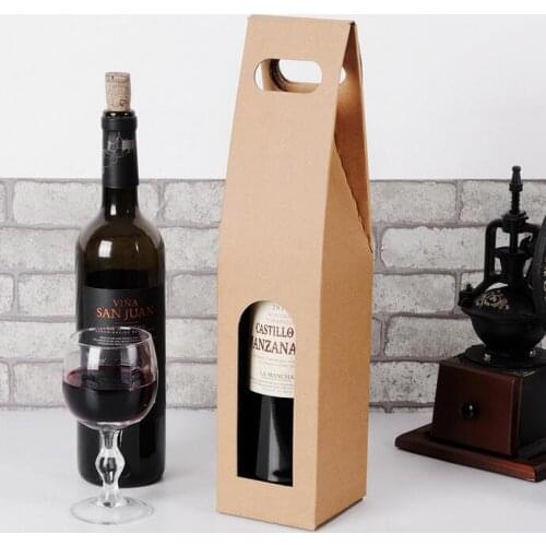 Red wine box box wine box gift box single bag paper bag portable wine Kraft paper