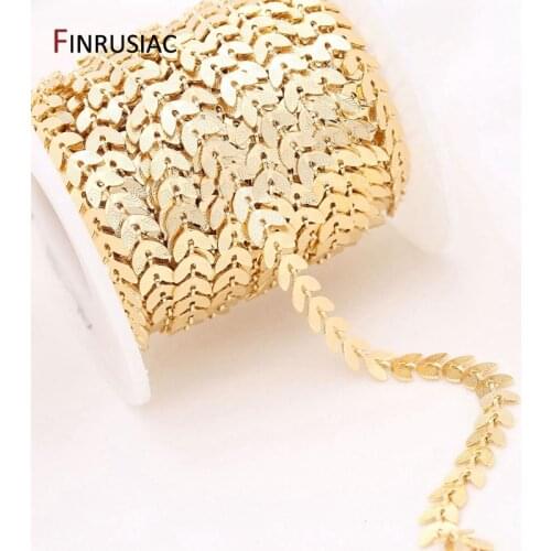 Jewellery Making Supplies 14K Real Gold Plated Brass Leaf Chain For Jewelry Making DIY Necklace Earrings Bracelets Chain Spool