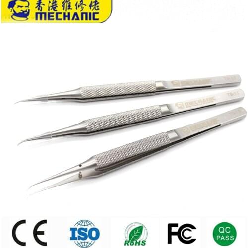 MECHANIC Superfine Tweezers T Series Alloy Tweezer Repair Precision Fingerprint Tweezers for iPhone Repair PCB Board Copper Wire