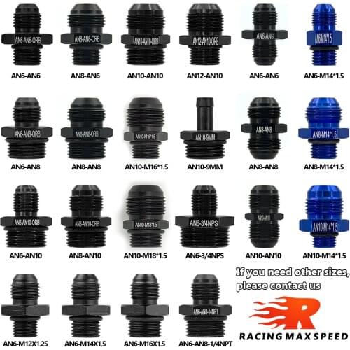 1PCS AN6 8 10 12 to AN to M14 M16 M18x1.5 Metric Fuel Hose Adapter Pipe Thread Fitting CAR OIL COOLER SYSTEM Aluminum Alloy