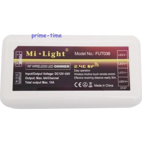 Mi.light FUT036 2.4G Wireless 10A Wifi Compatible Brigtness Adjustable Dimmer Controller for Single Color LED Strip light