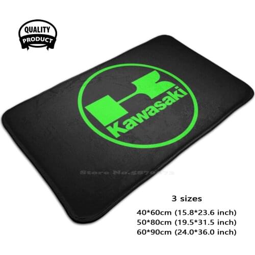 Motorcycle Round Logo Green Door Mat Foot Pad Home Rug Logo Sport Motorcycle Motorsport Japanese Green Speed Fast Moto Race