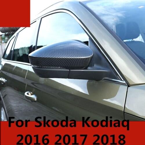Car Rear-view Mirror Covers Shell Rearview Mirror Edge Guards Cover Exterior Car accessories 2pcs For SKODA KODIAQ 2017 2018