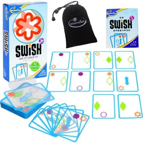 Overlapping Board Card games family challenge Fun Swish Logical Thinking Transparent Color Shapes Childrens Party Toys