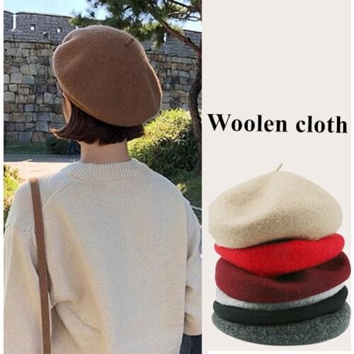 New Fashion Woolen Berets Caps for Women Autumn Winter Wool Hat Elegant Lady Artistic British Style Retro Bonnet Cap Comfortable