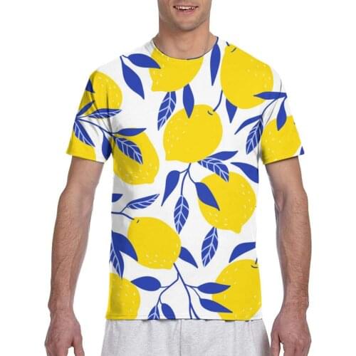 New Arrive Popular Tropical Yellow Lemons Tshirt Men t-shirt Harajuku Style T shirt Summer Tops