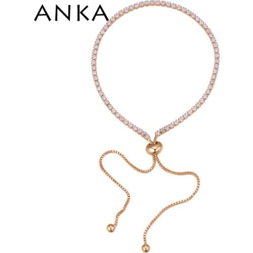 ANKA New Thin Tennis Chain Bracelets & Bangles Made With Cubic Zircon For Women Fashion Jewelry Gifts #132298