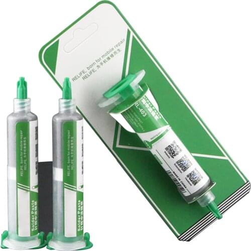 RELIFE 35g BGA Tin Solder Paste No-clean Syringe Liquid Flux Melting Point 183 Degrees PCB Soldering Iron Repair Welding Fluxes