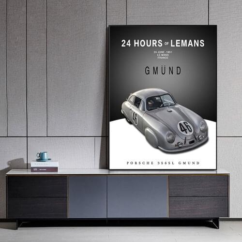 356SL Gmund Coupe Poster Racing Car Painting Canvas Print Home Decor Wall Art Picture For Living Room Decoration Frameless