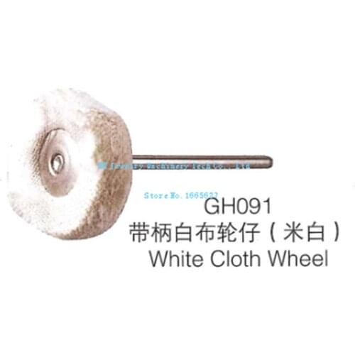 100pcs White Cloth Polishing Buffing Wheel with metal shank dia 2.35mm