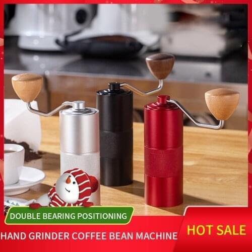 50MM Portable Aluminum Manual Coffee Grinder High Quality Stainless Steel Burr Grinder Conical Coffe Bean Milling Machine