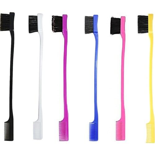 Hair Hairstyle Styling Tool Accessories 2 in 1 Double-sided Edge Control Hair Comb Eyebrow Brush Combs for Hair Styling