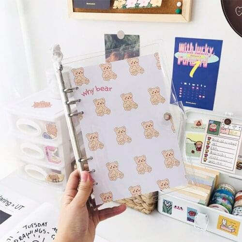 Transparent Hand Book Maiden Heart Diary Hand Book with Notes A5 Loose Leaf Paper 45 Squares A5 Binder
