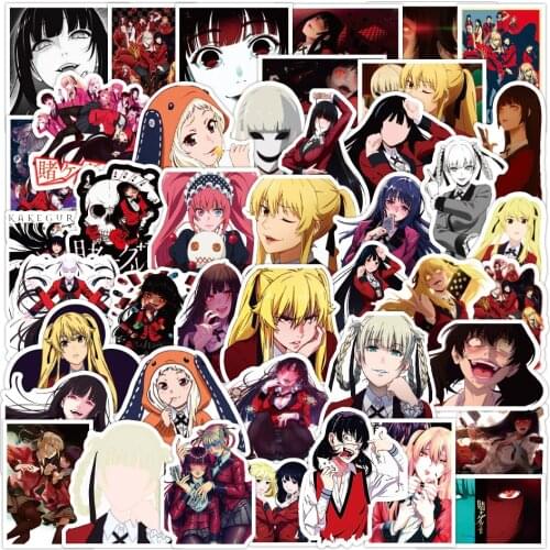 50PCS Anime Kakegurui Laptop Sticker Jabami Yumeko Matte Card Suitcase Guitar Luggage Phone Waterproof Cool Decal Stickers