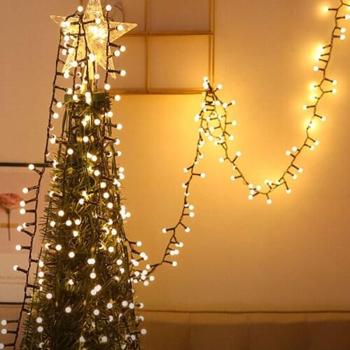 10M 500 LED Starry Ball Solar String Lights Outdoor Waterproof Christmas Twinkle Fairy Light for Xmas Tree Garden Fence Decor