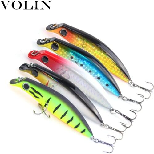 Volin NEW 1pc Wobbler Floating Minnow Fishing Lure Pike Bass for Shallow Water Baits75mm8.5g with2 Fishing Hooks Fishing Lure