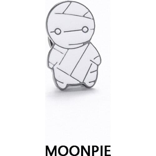 Voodoo Doll Brooch Bag Clothes Backpack Devil Mummy Lapel Enamel Pin Badges White Cartoon Magic Jewelry Gift For Friend Women