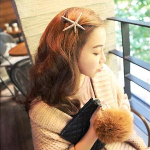 TS074 New Arrival Fashion Retro Metal starfish Hair Clips elastic Hairpin Hair Accessories Free shipping