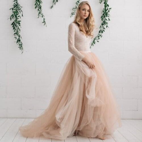 Beach 2017 Chic Lady Tulle Skirts To Bridal Puffy Champagne Soft Tulle Skirt Floor Length Tutu Skirt Custom Made Bottom