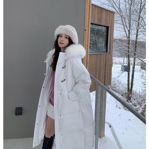 New 2020 Autumn Winter Women Long Jacket Pockets Quilted Office Lady Puffer Parkas High-Quality Hooded Coat CL527