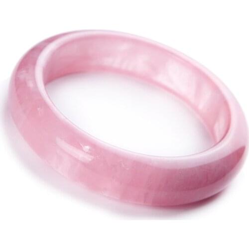 Genuine Pink Natural Rose Quartz Crystal Fashion Woman Lady Bangle Bracelet Inner Diameter 60mm