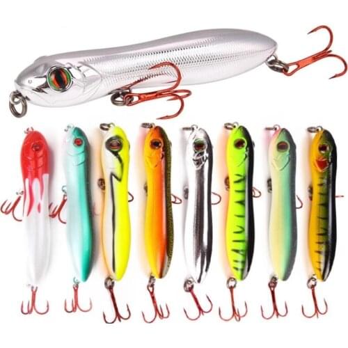 1pcs 105mm 16g Snake Head Pencil Fishing lure Floating Crankbait Sea Bass Pike Topwater 3D Eyes Plastic Fishing Wobblers
