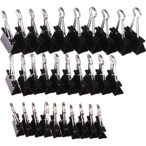 10 pcs Black Metal Binder Clips Notes Letter Paper Clip Binding Securing clip