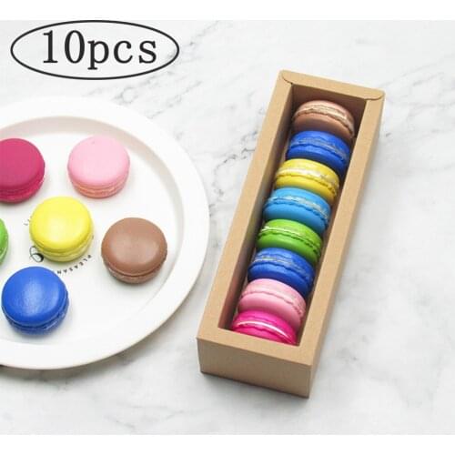 10pcs Macaron Box With Window Paper Macarons Box Packaging Box Cookie Box Macaron Packaging Containers Wedding Birthday Party