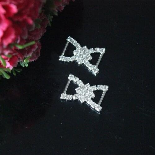 100pcs 10mm Inner Bar Wedding Invitation Rhinestone Buckles Ribbon Slider Buckle Wholesale High Quality