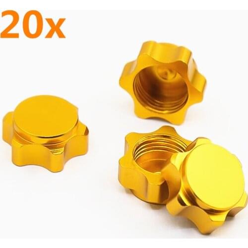 20pcs 17mm Aluminum Dustproof Nut for 1/8 RC Car Hex Coupler Nut Thread 1.0mm R4 HSP 94762 94886