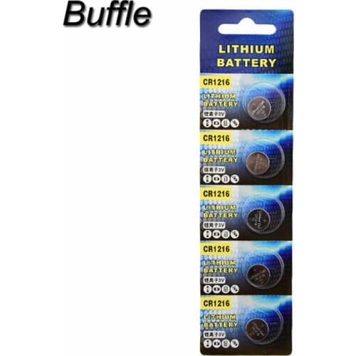 5pcs/pack Buffle 3V CR1216 Button Cell Batteries Alkaline for Casio Coin Watch Battery Car Remote Control
