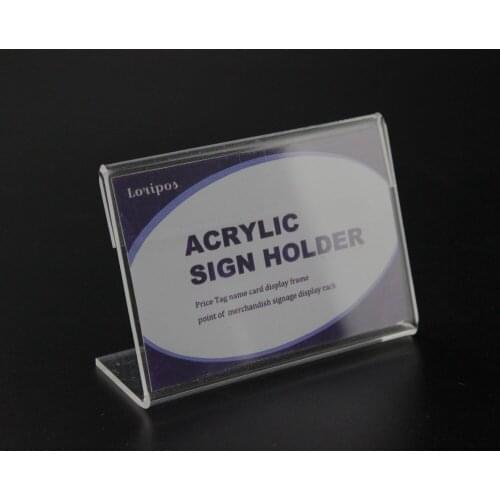 6*9cm 20 pcs table top card display stand Clear Acrylic Sign Holder Price Tag frame Display Table Card Stand Holder label frame