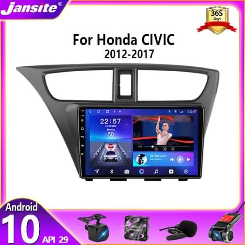Jansite Android 10 Car stereo Radio For Honda CIVIC Hatchback 2012 - 2017 Multimedia Player 2 Din GPS Carplay Auto DVD Head unit