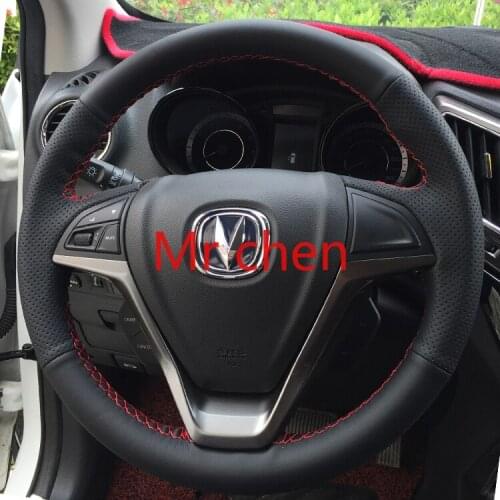 DIY for Changan cs15cs35cs55cs75plus Yidong DT Yuexiang V7 black leather hand sewn steering wheel cover circular