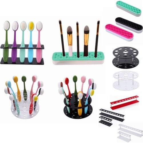 Hole Oval Brush Holder Rack Acrylic Stand Perfect for Holding Your Oval Blending Brushes Makeup and Others