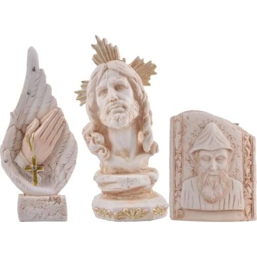 Jesus Head Figurine Jesus Hand Sculpture Christ Candlestick Innovative Resin Crafts Christian Home Interior Decoration Gift