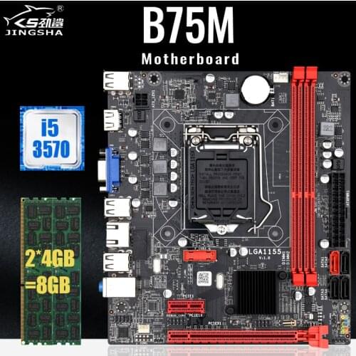 B75 motherboard set with Intel Core LGA 1155 I5 3570 2pcs x 4GB=8GB 1600MHz DDR3 Desktop Memory USB3.0 SATA3.0