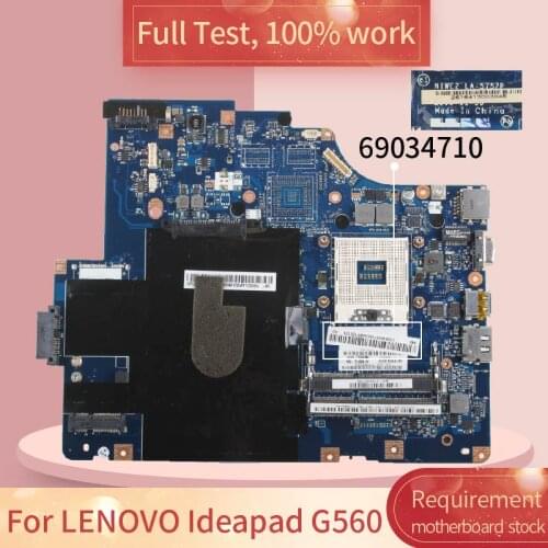 For LENOVO Ideapad G560 LA-5752P 69034710 HM55 DDR3 Notebook motherboard Mainboard full test 100% work