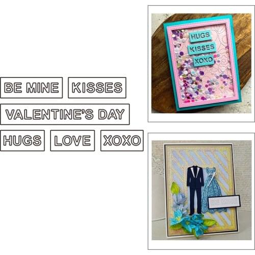 2021 New Valentines Day English Words Metal Cutting Dies For DIY Craft Making Greeting Card Album Scrapbooking No Clear Stamps