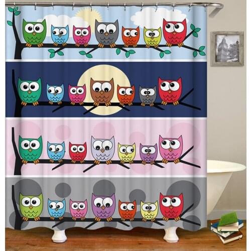 Lovely Yellow Duck Cat Shark Wolf Shower Curtain New Colorful Eco-friendly Bathroom Polyester High Quality Washable Bath Curtain