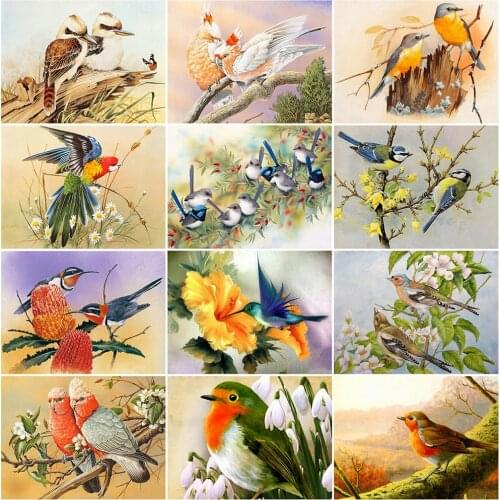 MomoArt DIY Diamond Painting Bird New Arrival Diamond Embroidery Animal Cross Stitch Kits Mosaic Full Square Decor For Home