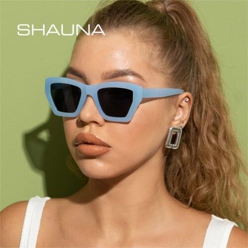 SHAUNA Fashion Cat Eye Sunglasses Women Retro Jelly Color Eyewear Men Polygon Shades UV400 Sun Glasses